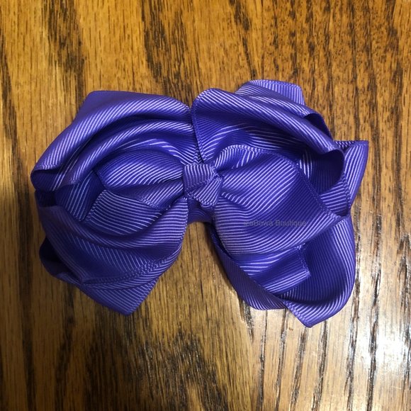Hand Crafted Other - Medium Purple 4" Double Stacked Boutique Bow (2)  HANDCRAFTED